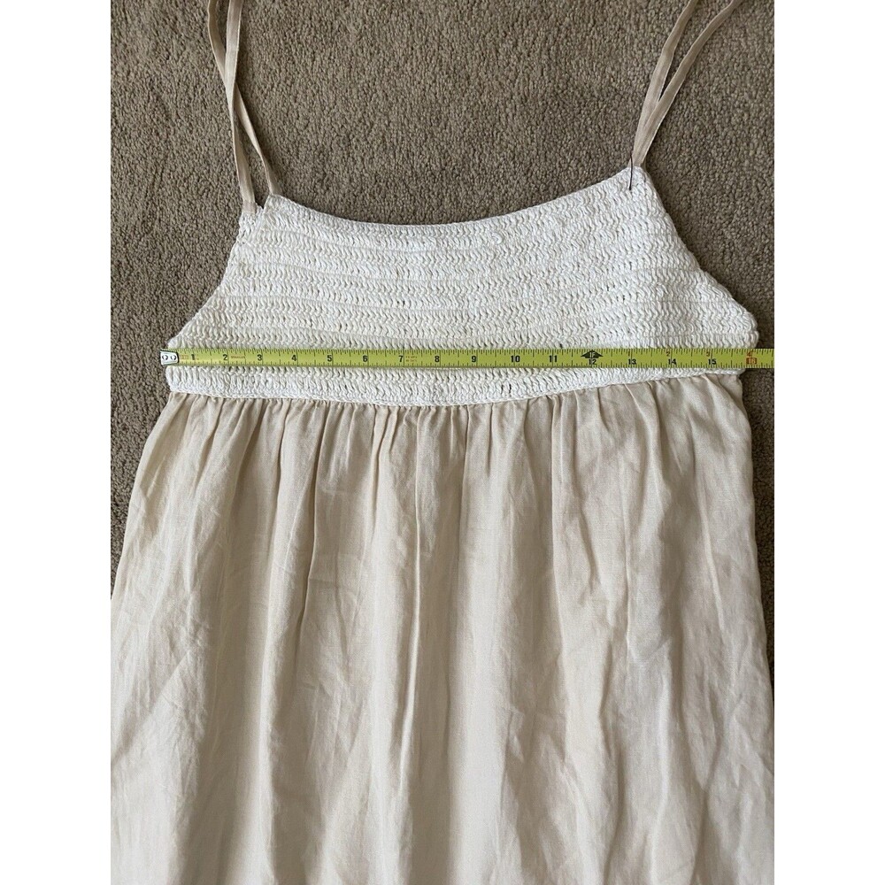 Zara Boho Crochet Ivory Knit Bodice and Linen Blend Flowy Skirt Size M - Picture 8 of 14